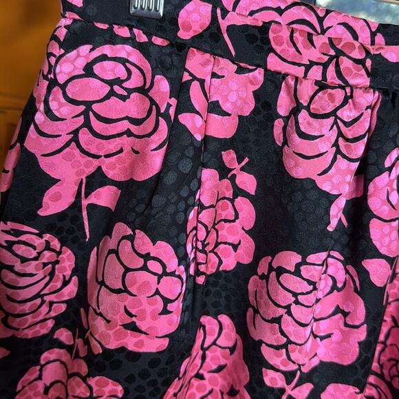 Vintage Valentino Night Silk Fuschia Rose Skirt w/ Pockets Size 0 - Picture 10 of 16